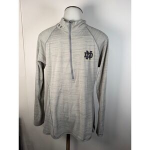 Under Armour Notre Dame Fighting Irish Gray Heather 1/4 Zip Pullover Medium